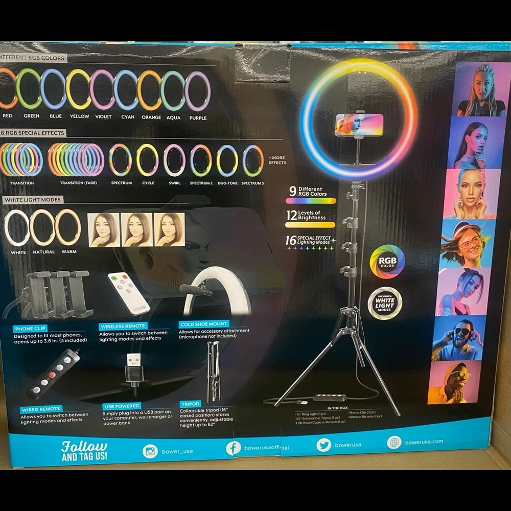 Bower 16 Inch LED Selfie Ring Light